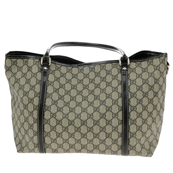 GUCCI Logo GG Pattern Shoulder Tote Bag Supreme Leather Brown GHW Italy 80YH145 - Picture 8 of 15